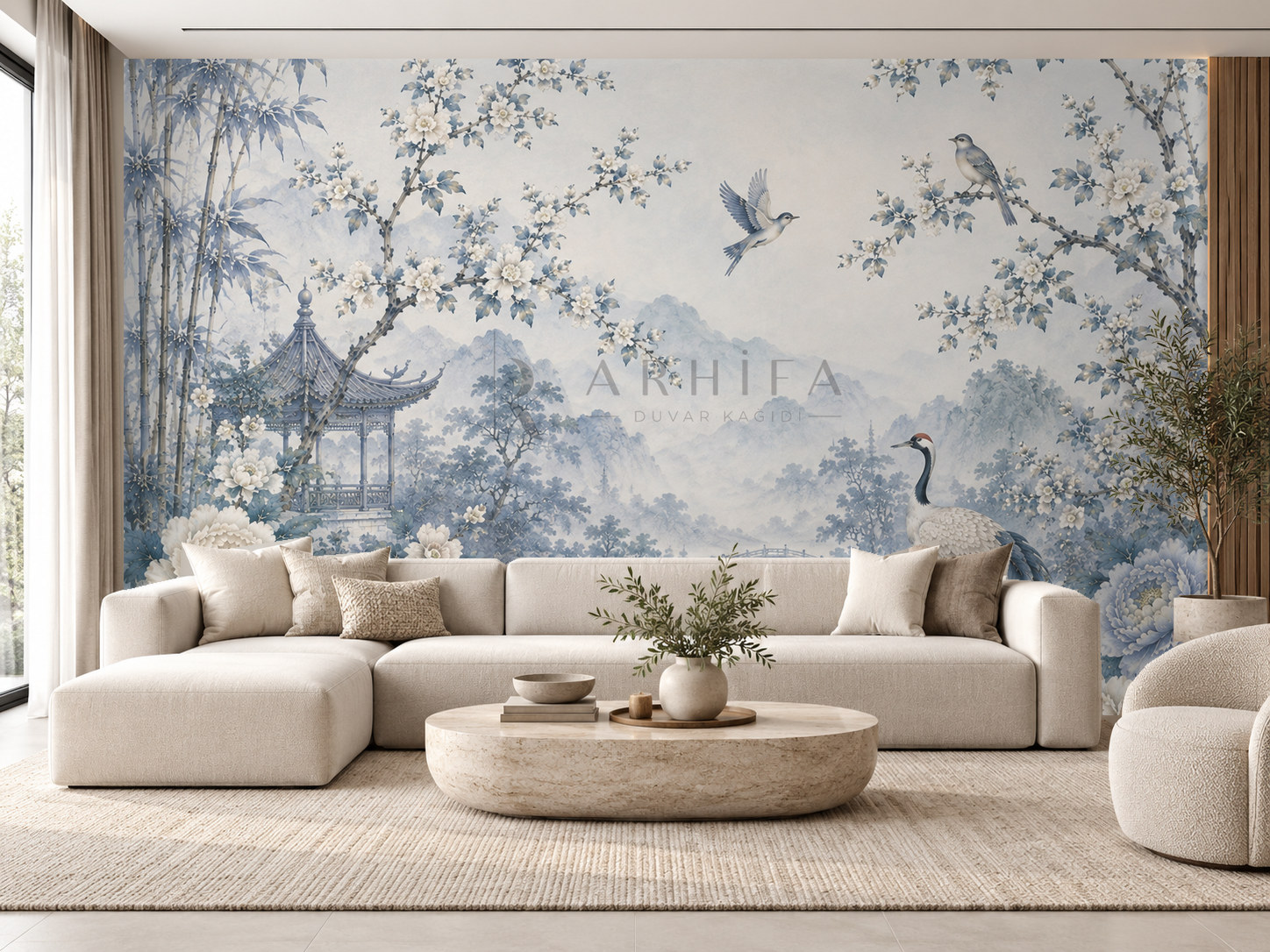 — Misty Blue Garden Duvar Kağıdı (CH-008) – görsel 1