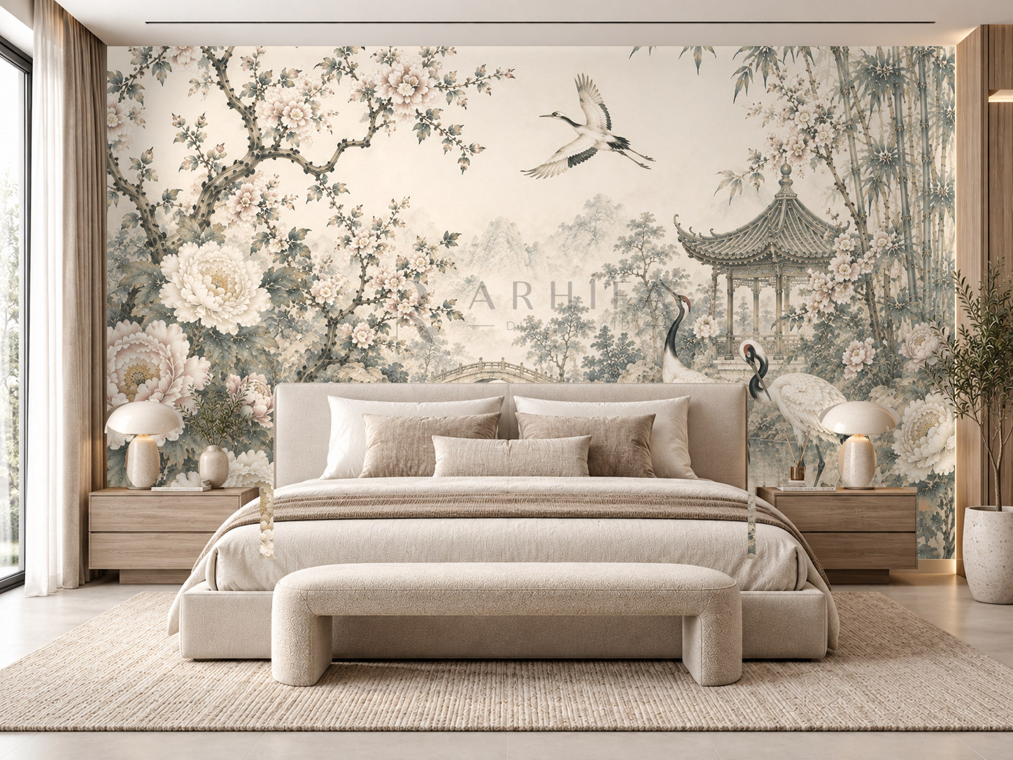— Garden of Cranes Duvar Kağıdı (CH-011) – görsel 1