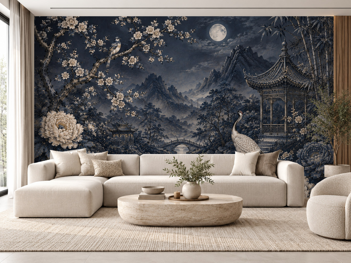 — Midnight Chinoiserie Duvar Kağıdı (CH-014) – görsel 1