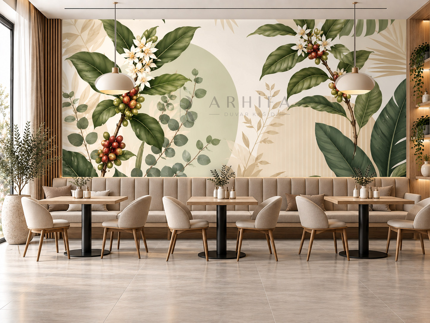 Botanical Coffee Duvar Kağıdı (CF-007) – görsel 1
