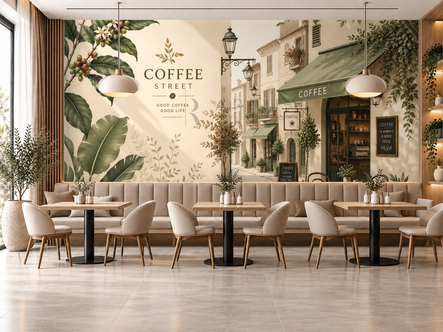 Coffee Street Duvar Kağıdı (CF-008) – görsel 1