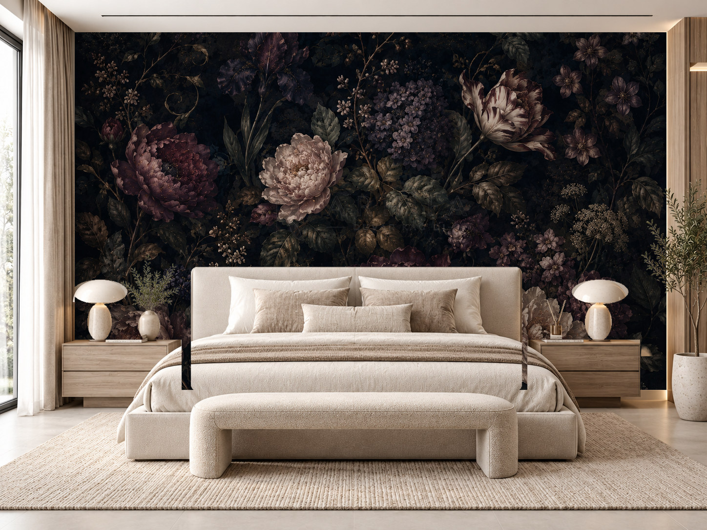 — Antique Floral Night Duvar Kağıdı (DKB-012) – görsel 1