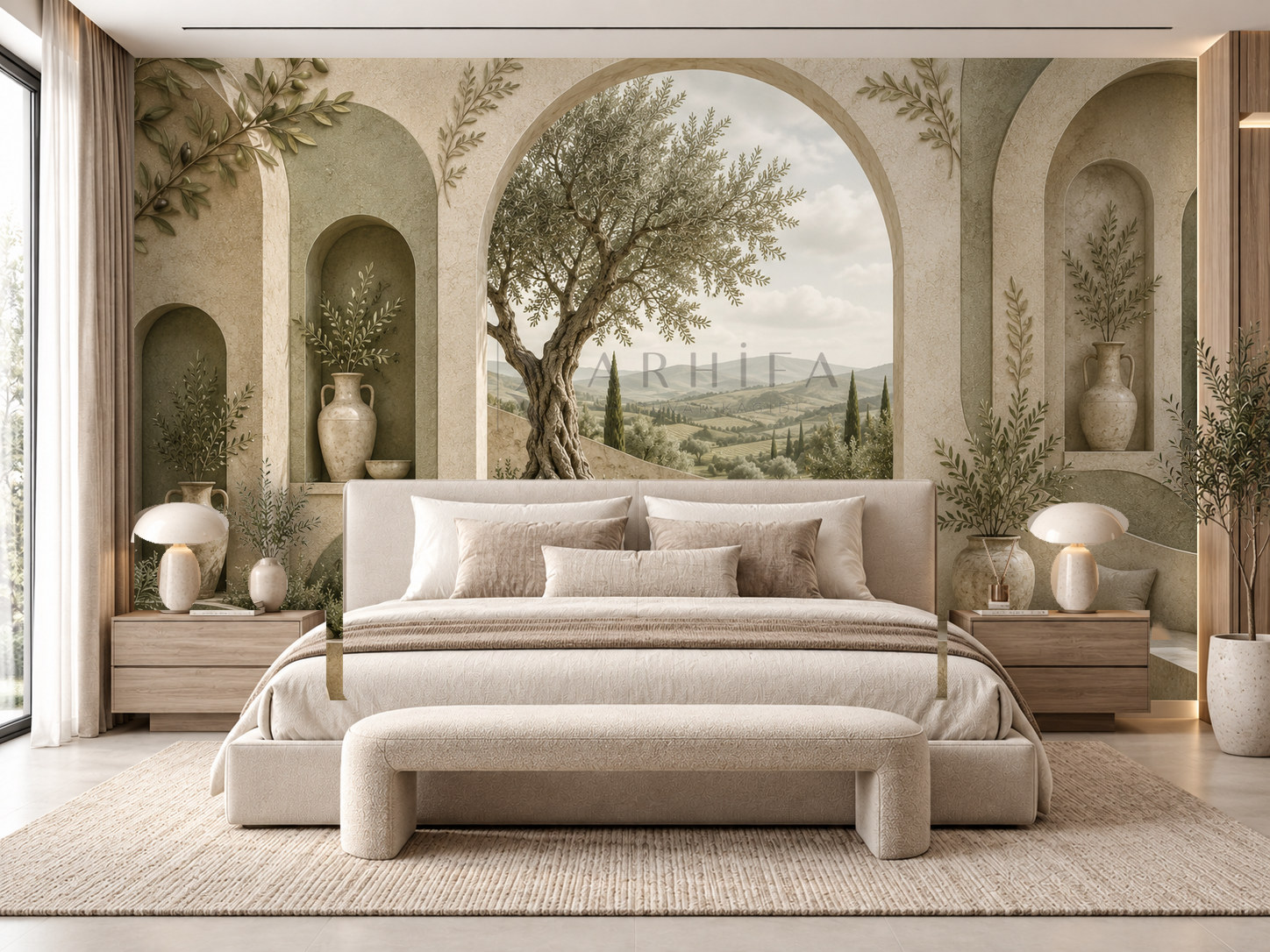 Olive Courtyard Duvar Kağıdı (OLV-004) – görsel 1