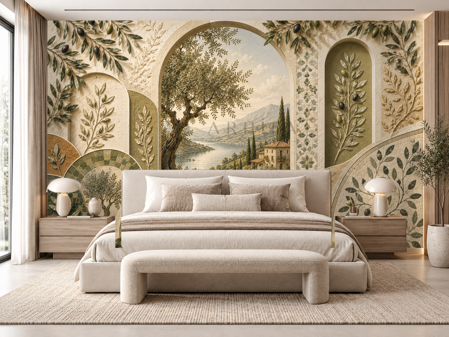 Olive Mosaic Duvar Kağıdı (OLV-012) – görsel 1