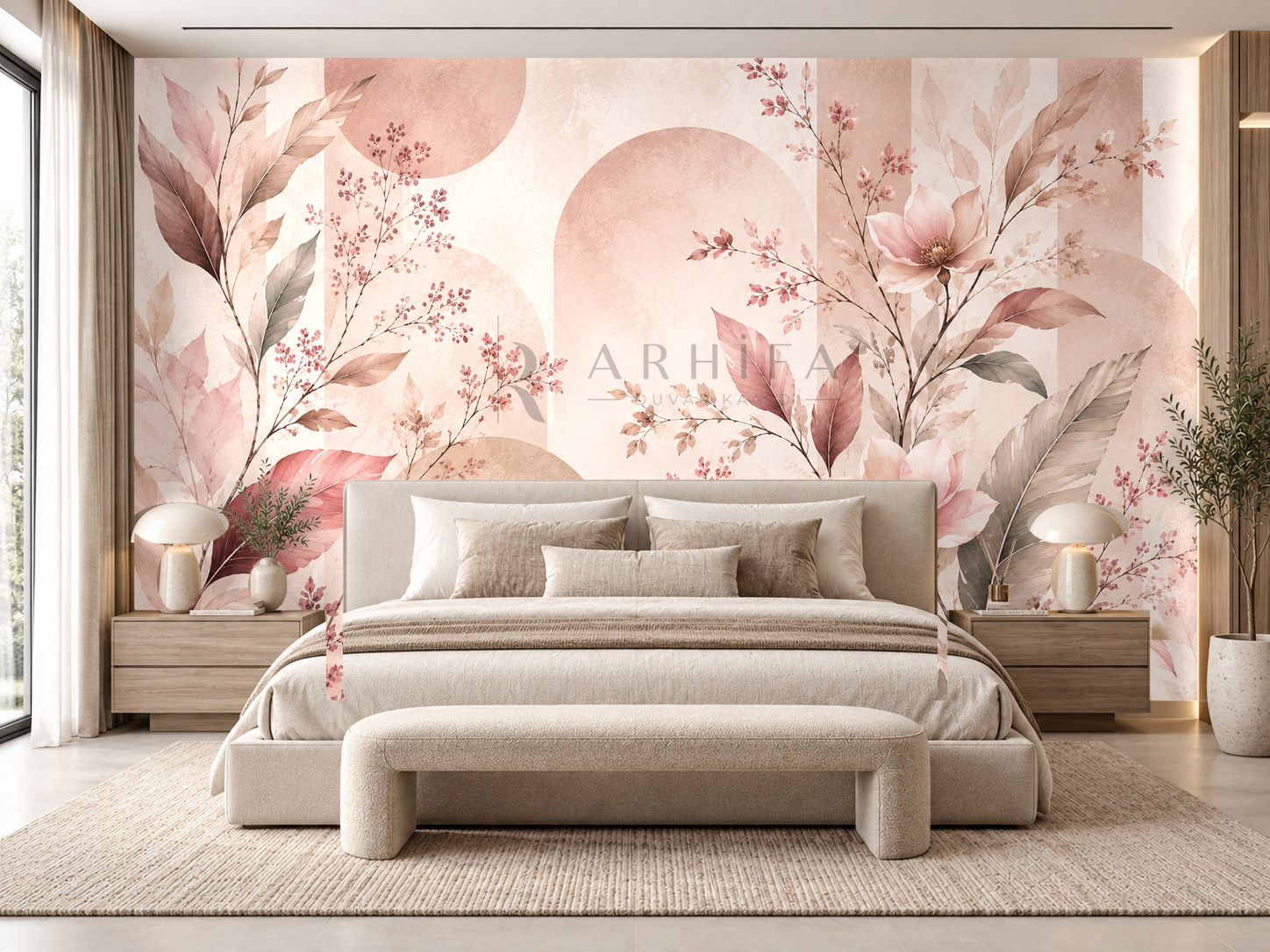 — Dusty Rose Garden Duvar Kağıdı (SBM-004A) – görsel 1