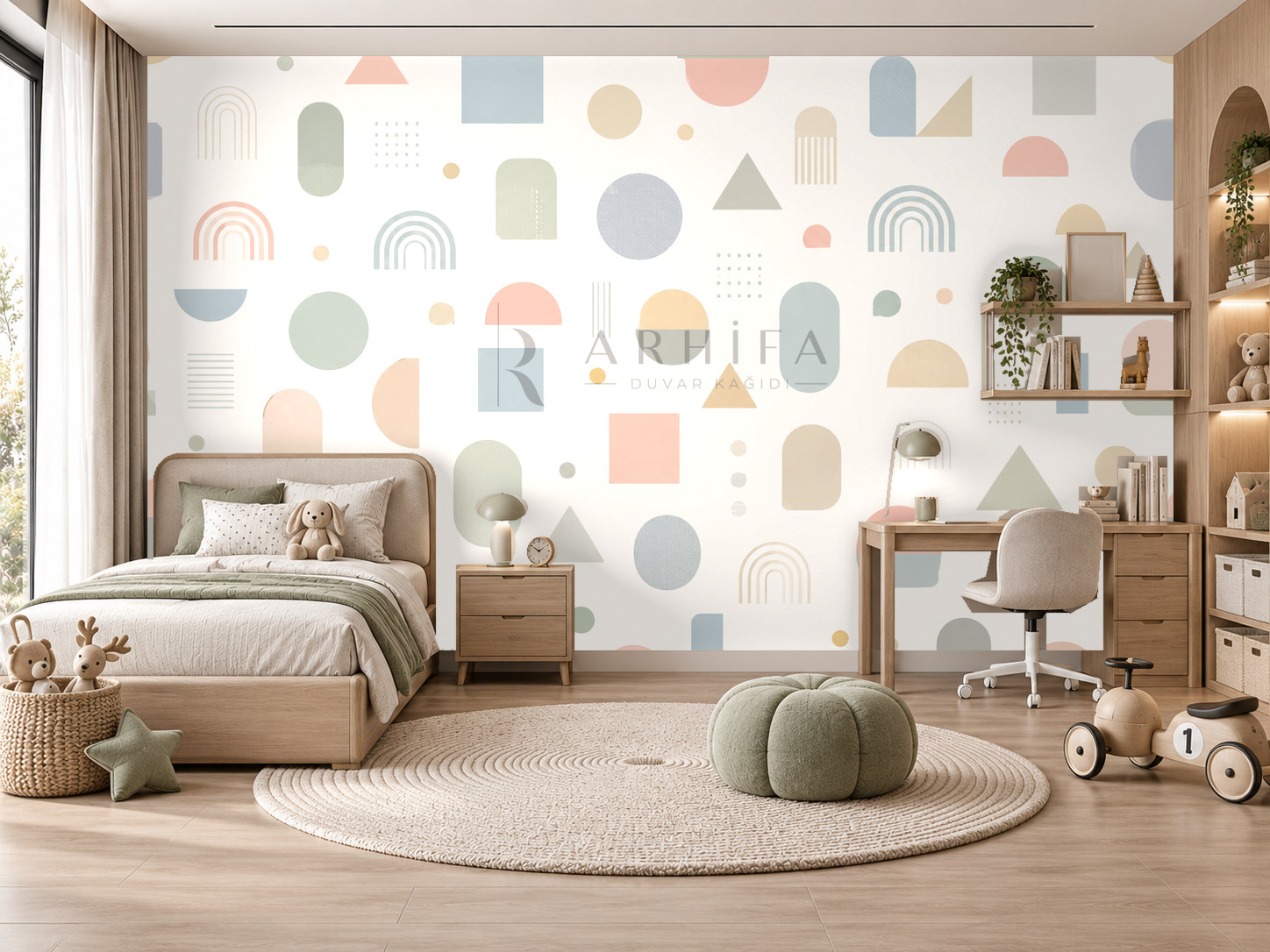 — Soft Geometry Duvar Kağıdı (KG-001A) – görsel 1