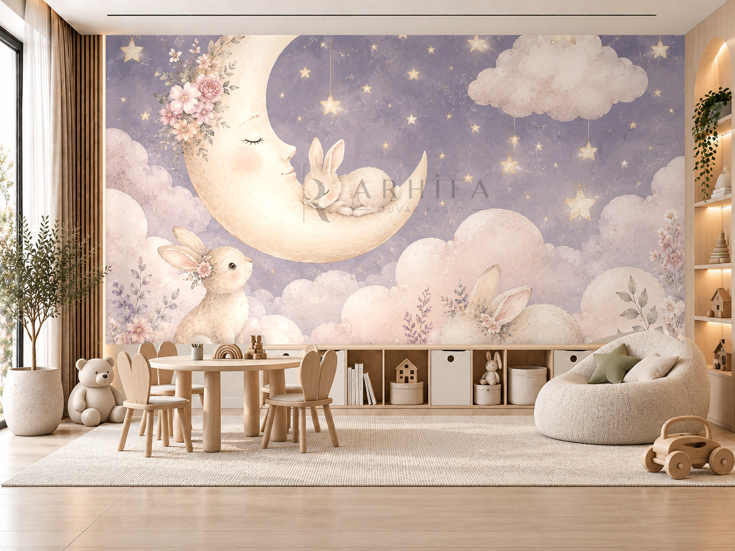 – Moon & Stars Duvar Kağıdı (PR-010) – görsel 1