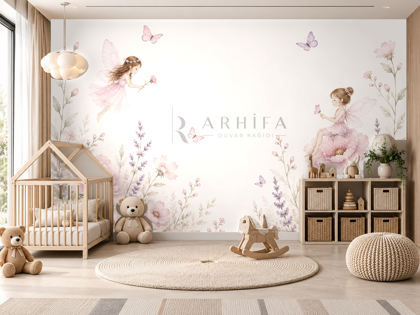 — Fairy & Flowers Duvar Kağıdı (SFY-006) – görsel 1