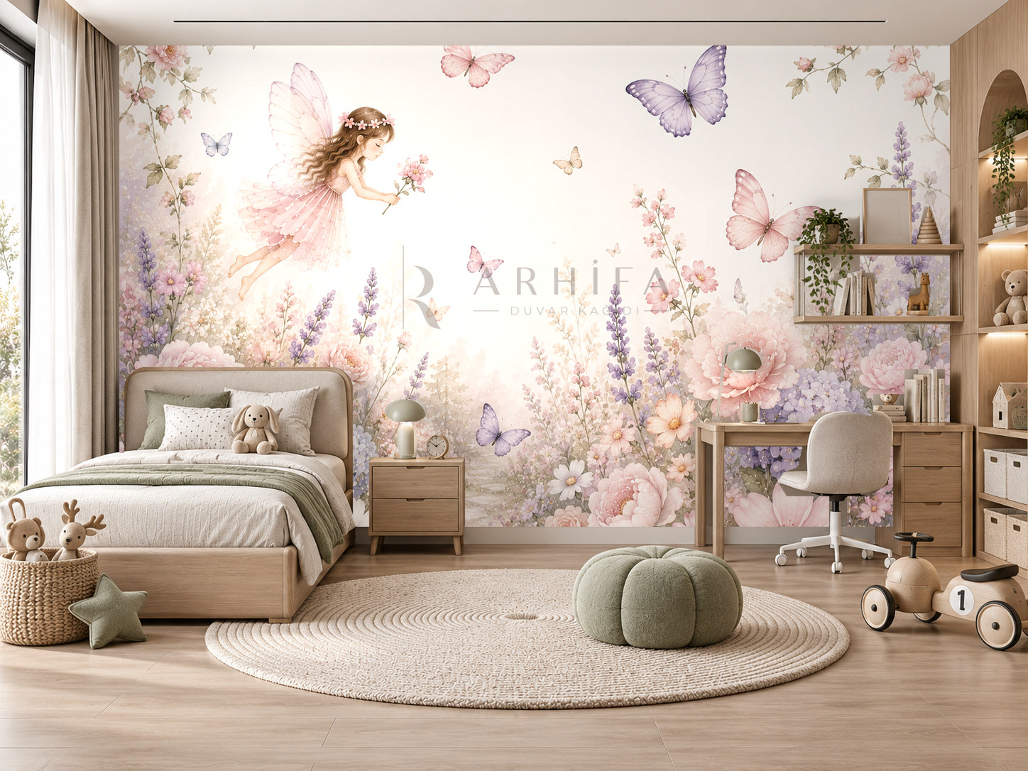 — Dreamy Butterfly Garden Duvar Kağıdı (SFY-010) – görsel 1