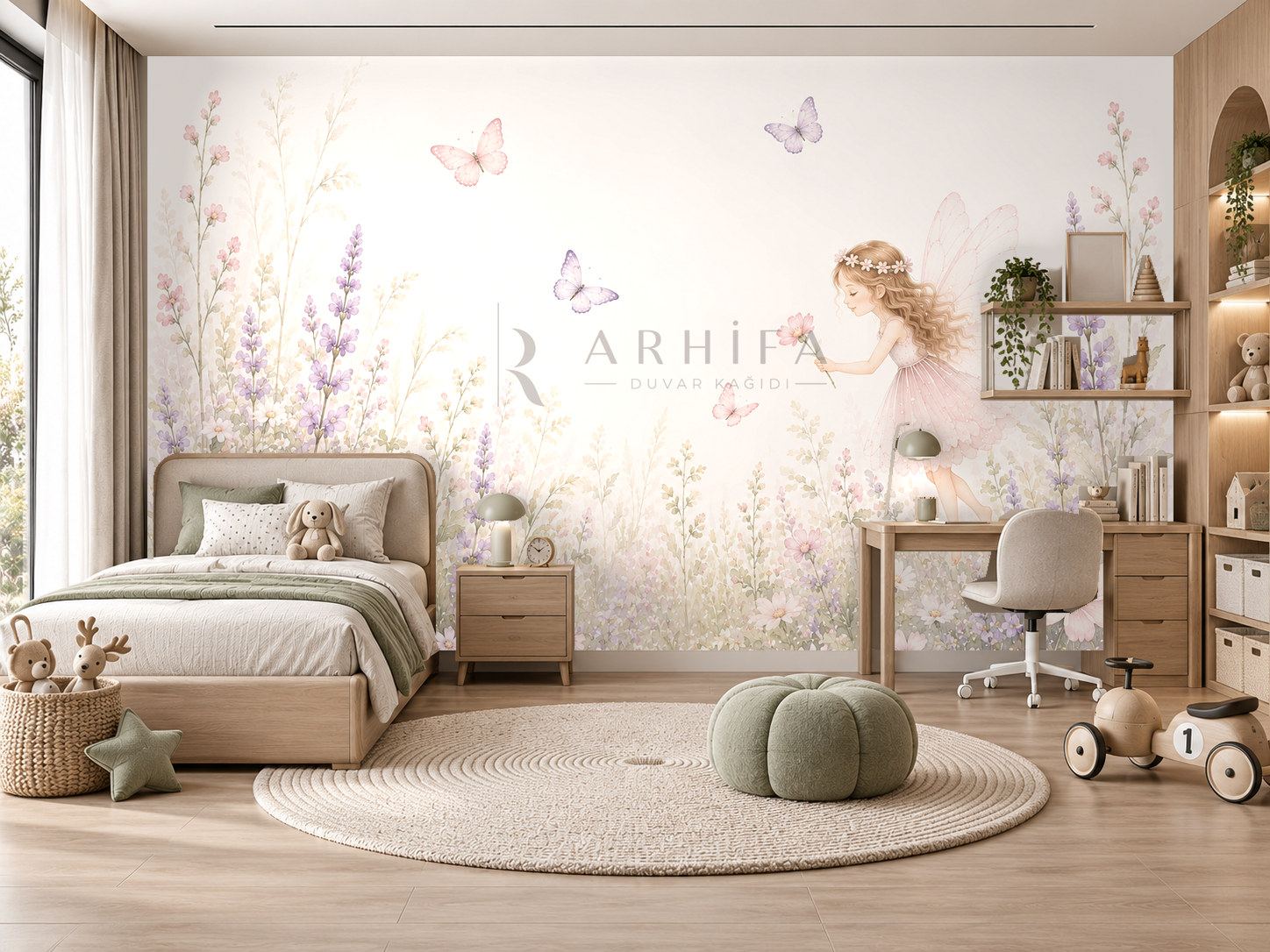 — Pastel Fairy Meadow Duvar Kağıdı (SFY-012) – görsel 1