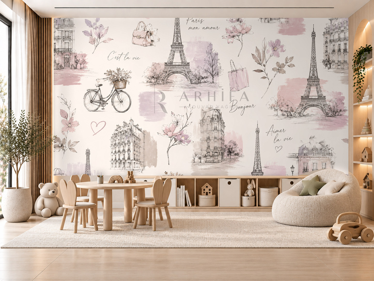 — Parisian Sketch Duvar Kağıdı (TG-001) – görsel 1