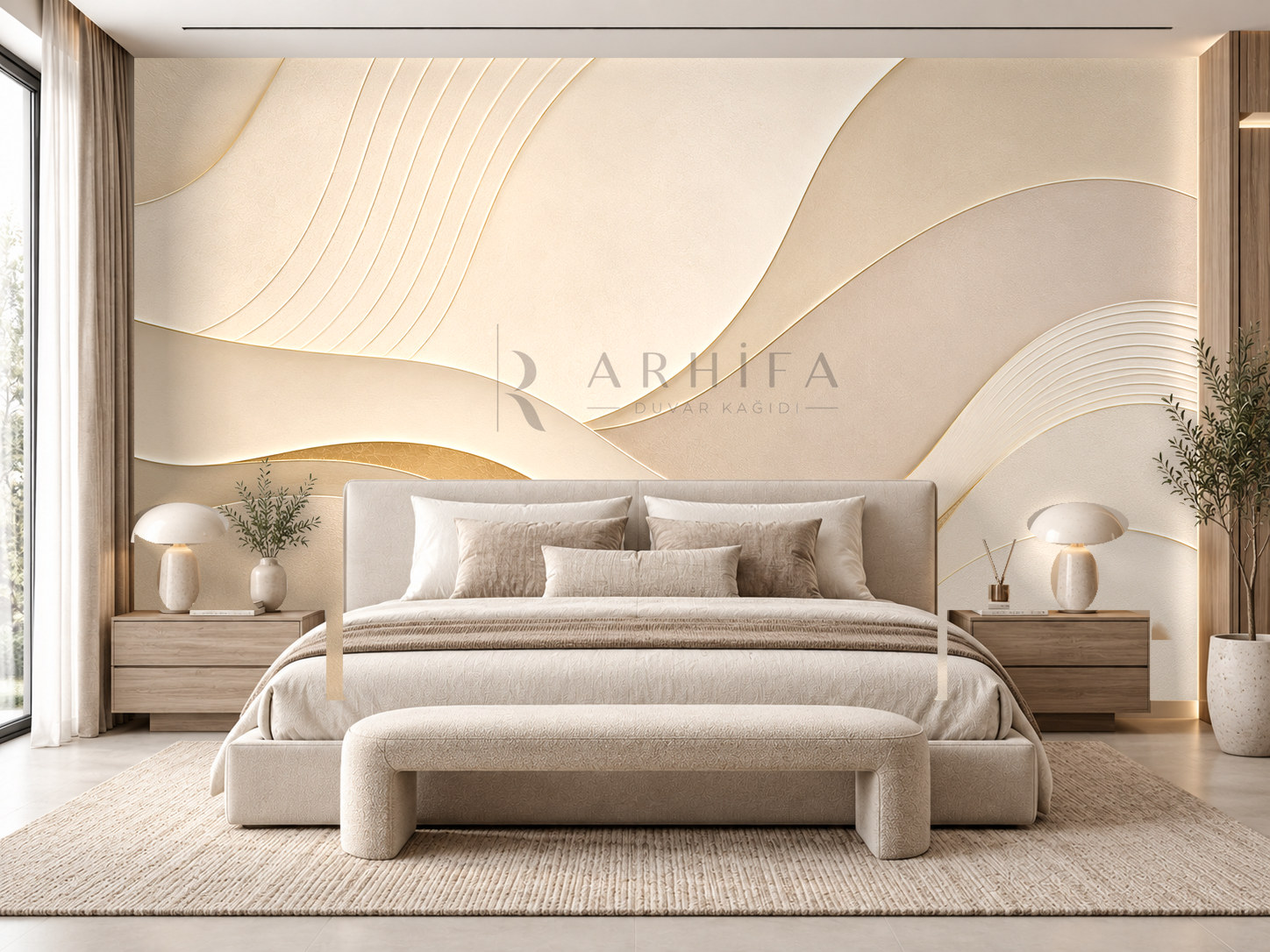 — Soft Curves Duvar Kağıdı (AC-002) – görsel 1