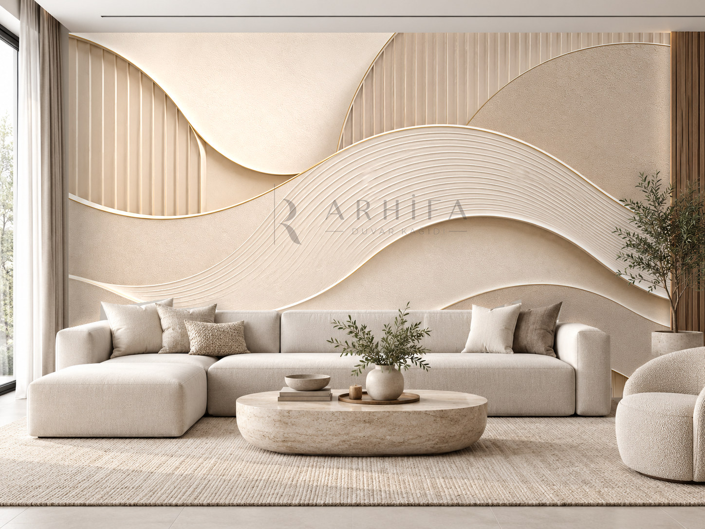 — Architectural Waves Duvar Kağıdı (AC-009) – görsel 1