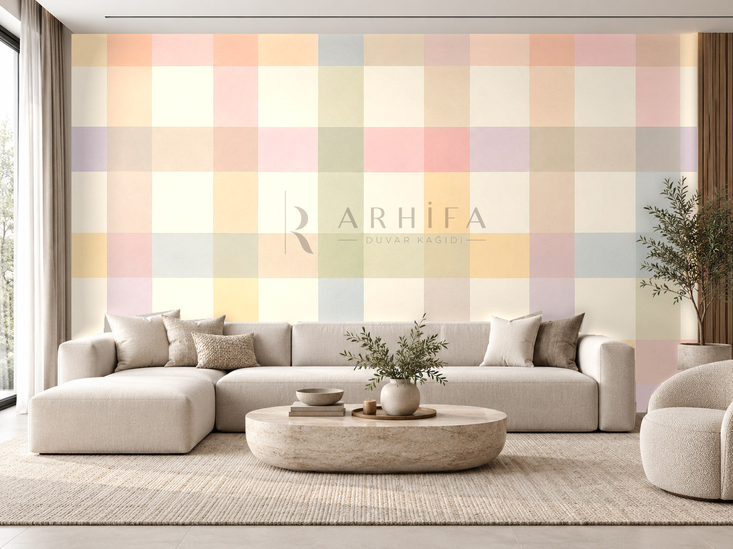 Pastel Grid Duvar Kağıdı (CK-003) – görsel 1
