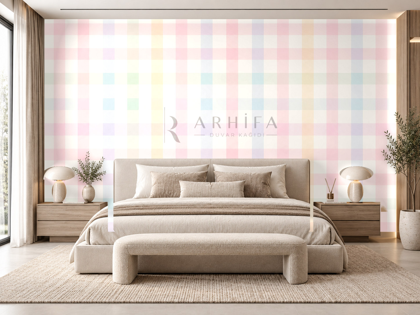 Candy Gingham Duvar Kağıdı (CK-010) – görsel 1