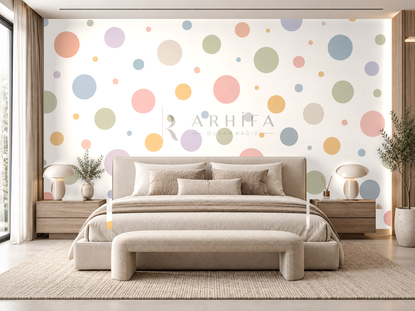 Playful Circles Duvar Kağıdı (DT-003) – görsel 1