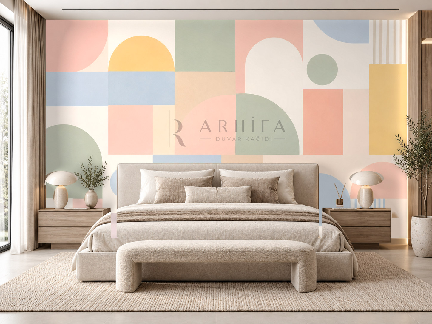 Pastel Blocks Duvar Kağıdı (GE-003) – görsel 1