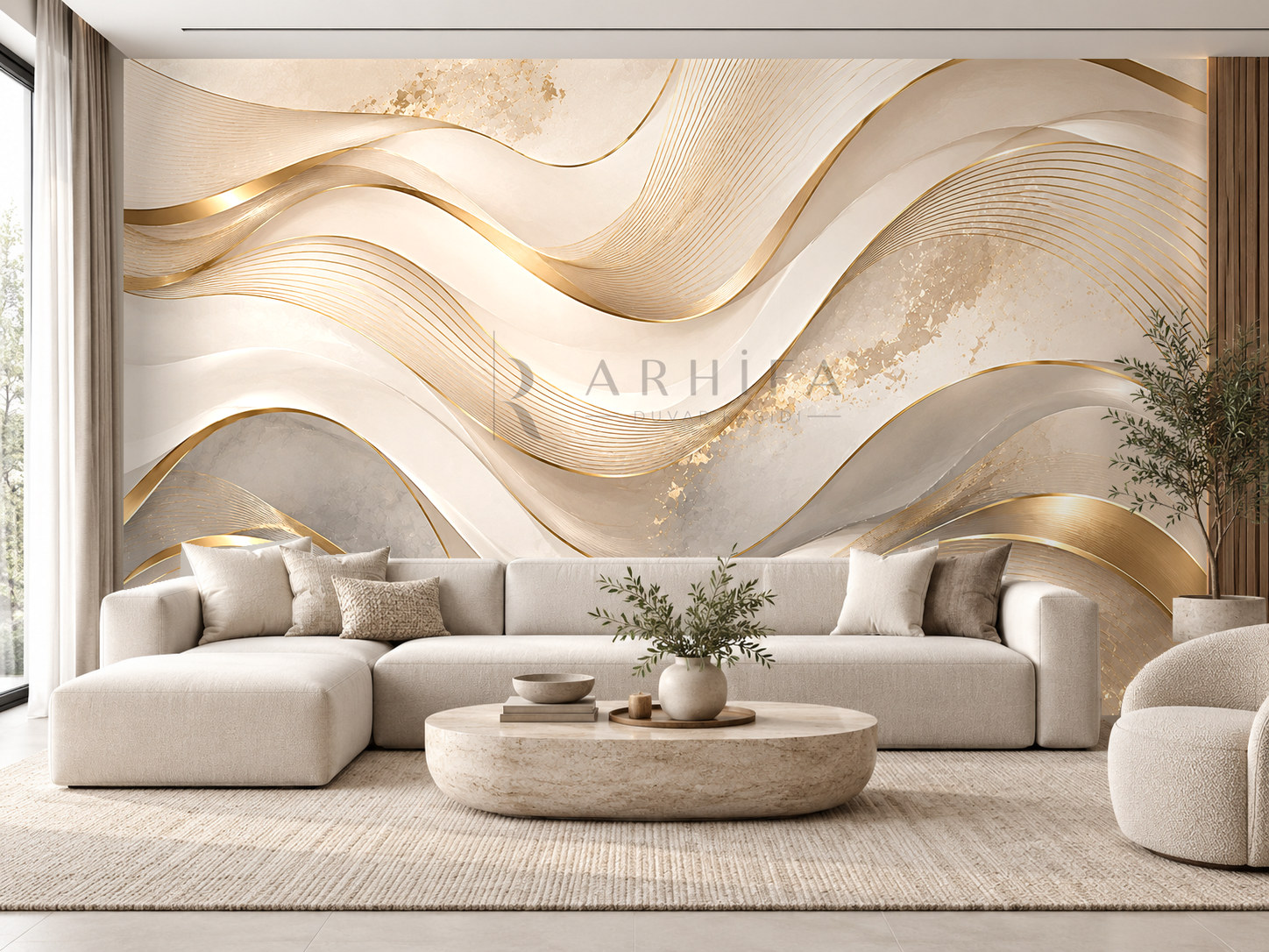 — Metallic Flow Duvar Kağıdı (GL-003) – görsel 1