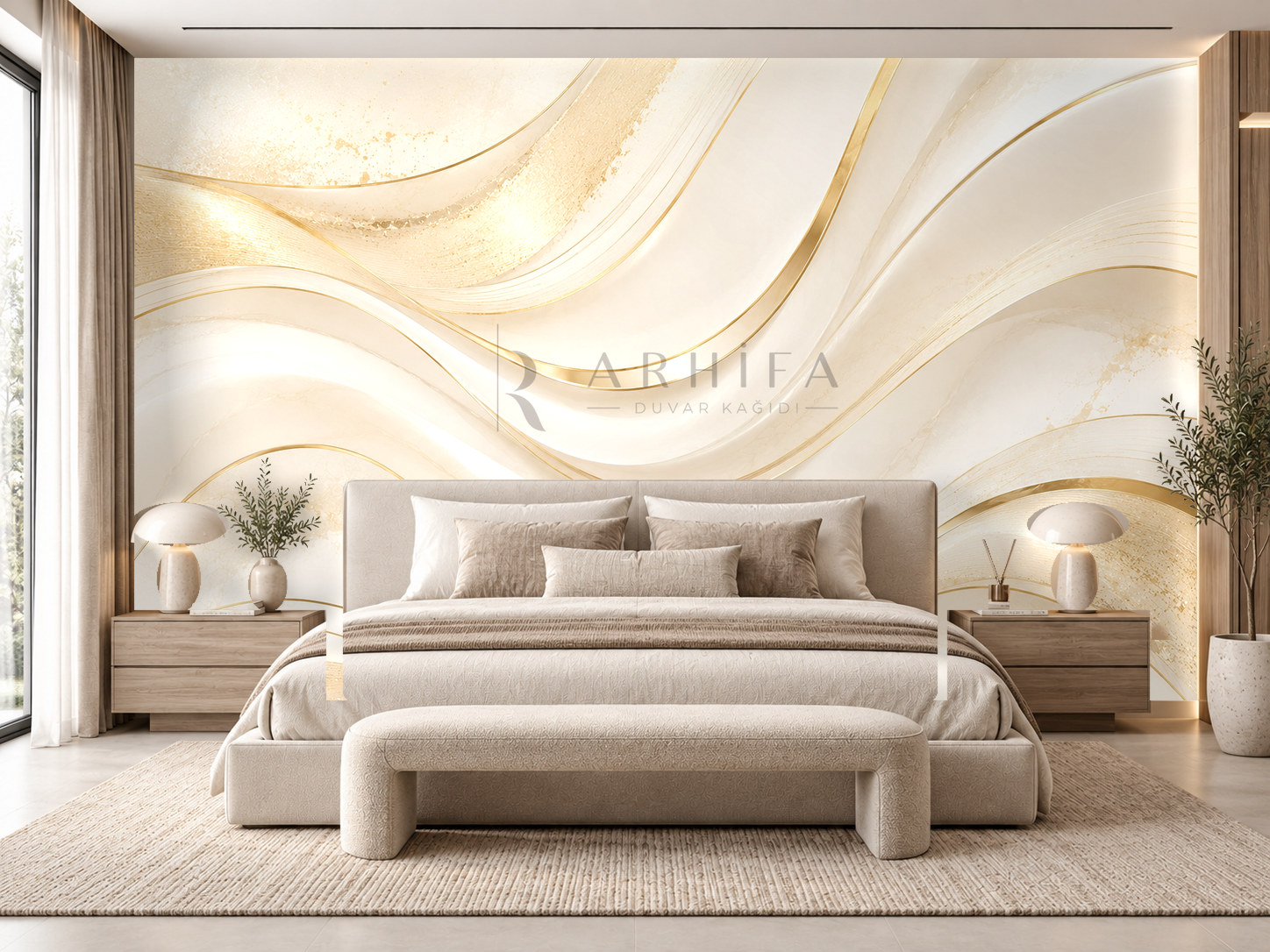 — Ivory Gold Duvar Kağıdı (GL-004) – görsel 1