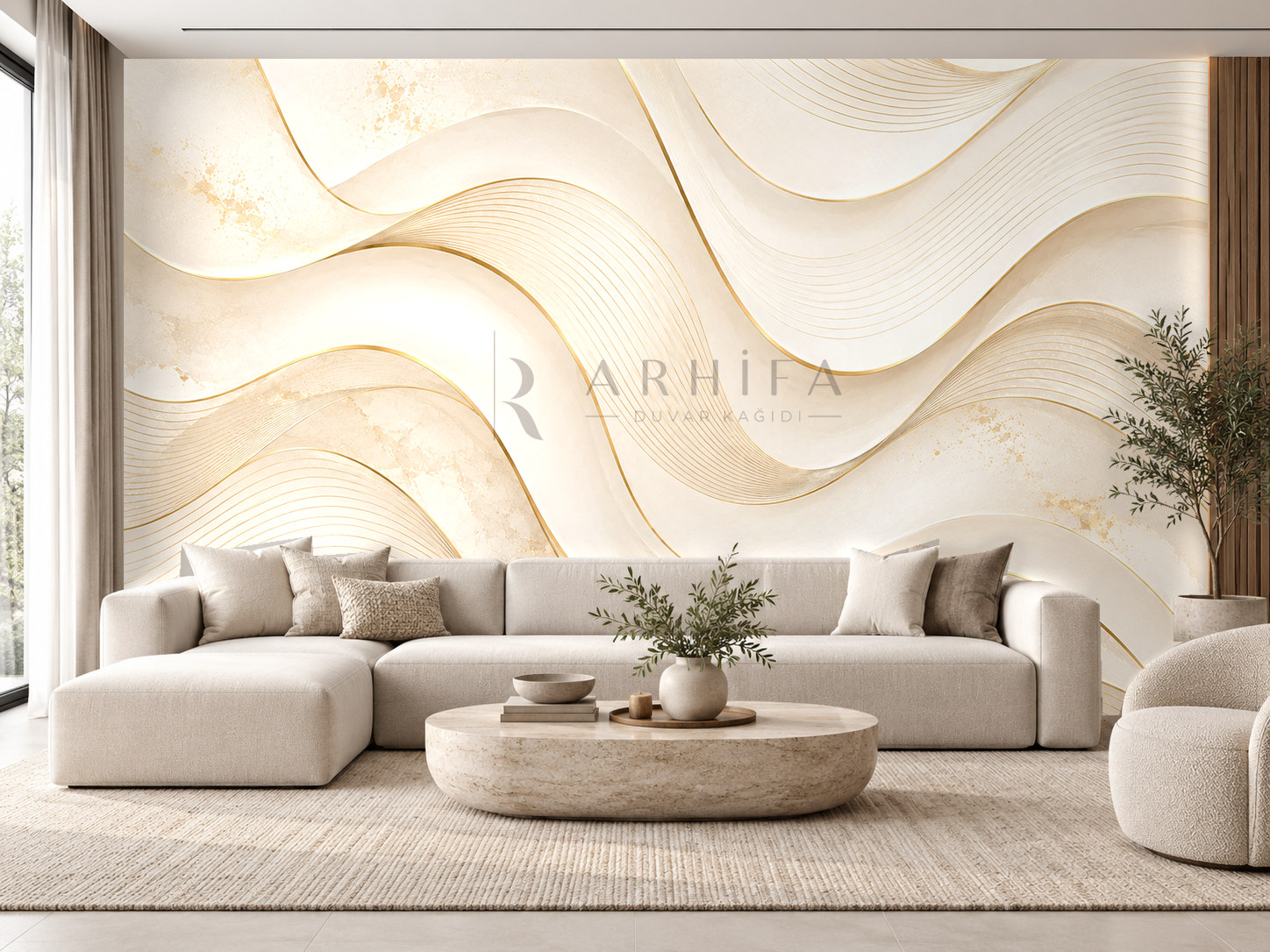 — Ivory Gold Duvar Kağıdı (GL-004A) – görsel 1