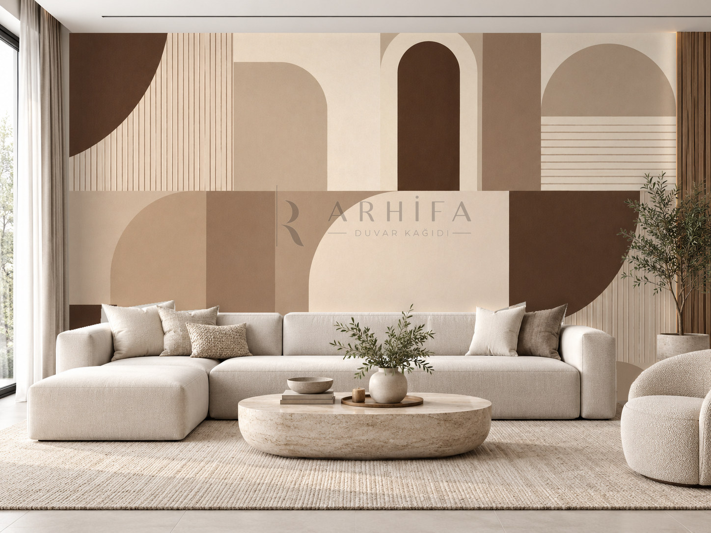 — Mocha Soft Blocks Duvar Kağıdı (MGM-002) – görsel 1