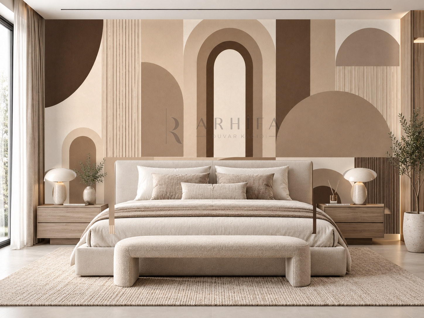 — Mocha Modern Arches Duvar Kağıdı (MGM-003) – görsel 1