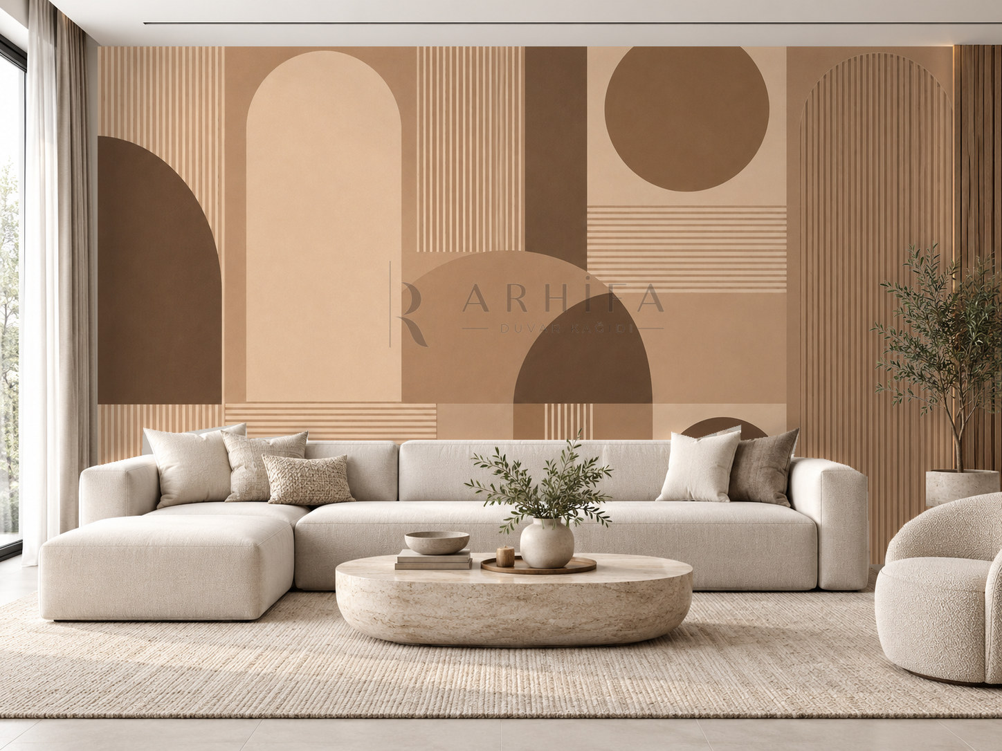 — Mocha Linear Structure Duvar Kağıdı (MGM-014) – görsel 1