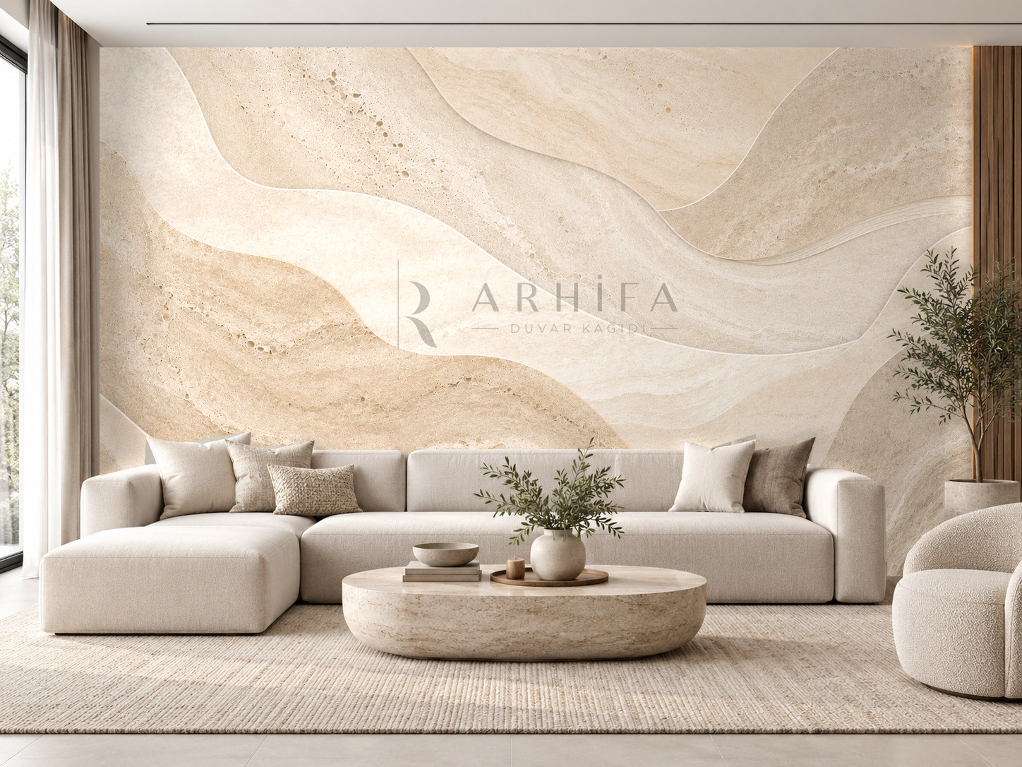 Travertine Flow Duvar Kağıdı (MO-011) – görsel 1