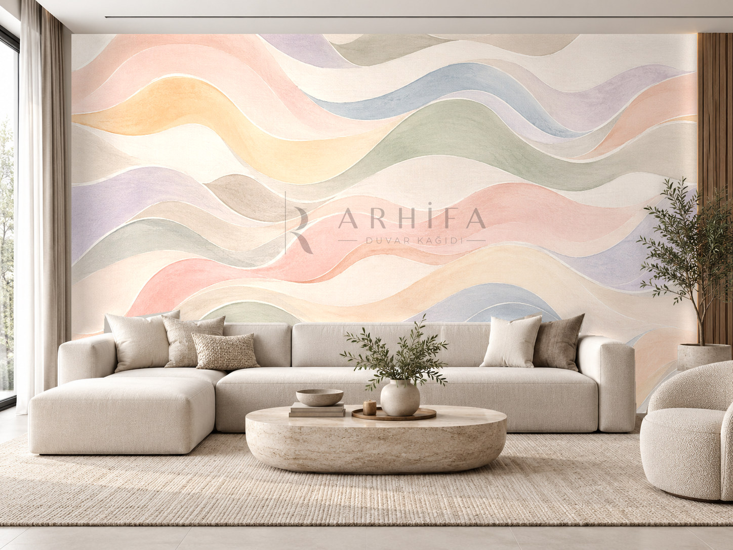 Flowing Pastels Duvar Kağıdı (WV-009) – görsel 1