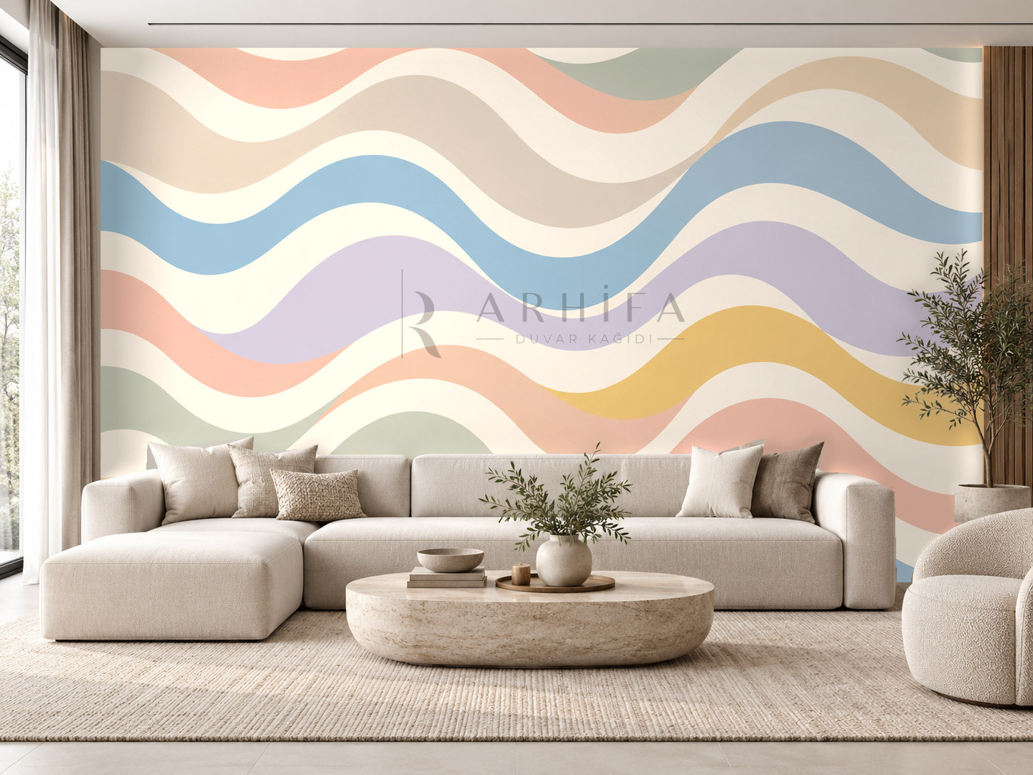 Playful Waves Duvar Kağıdı (WV-012) – görsel 1