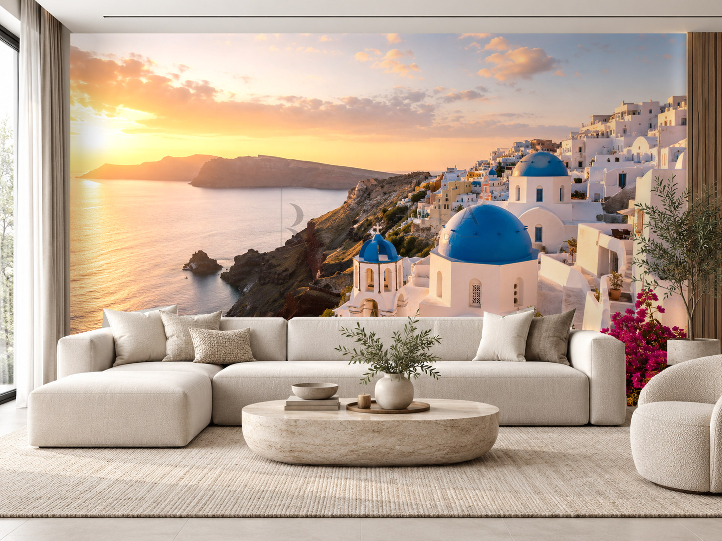 Santorini — Aegean White Duvar Kağıdı (CT-010)