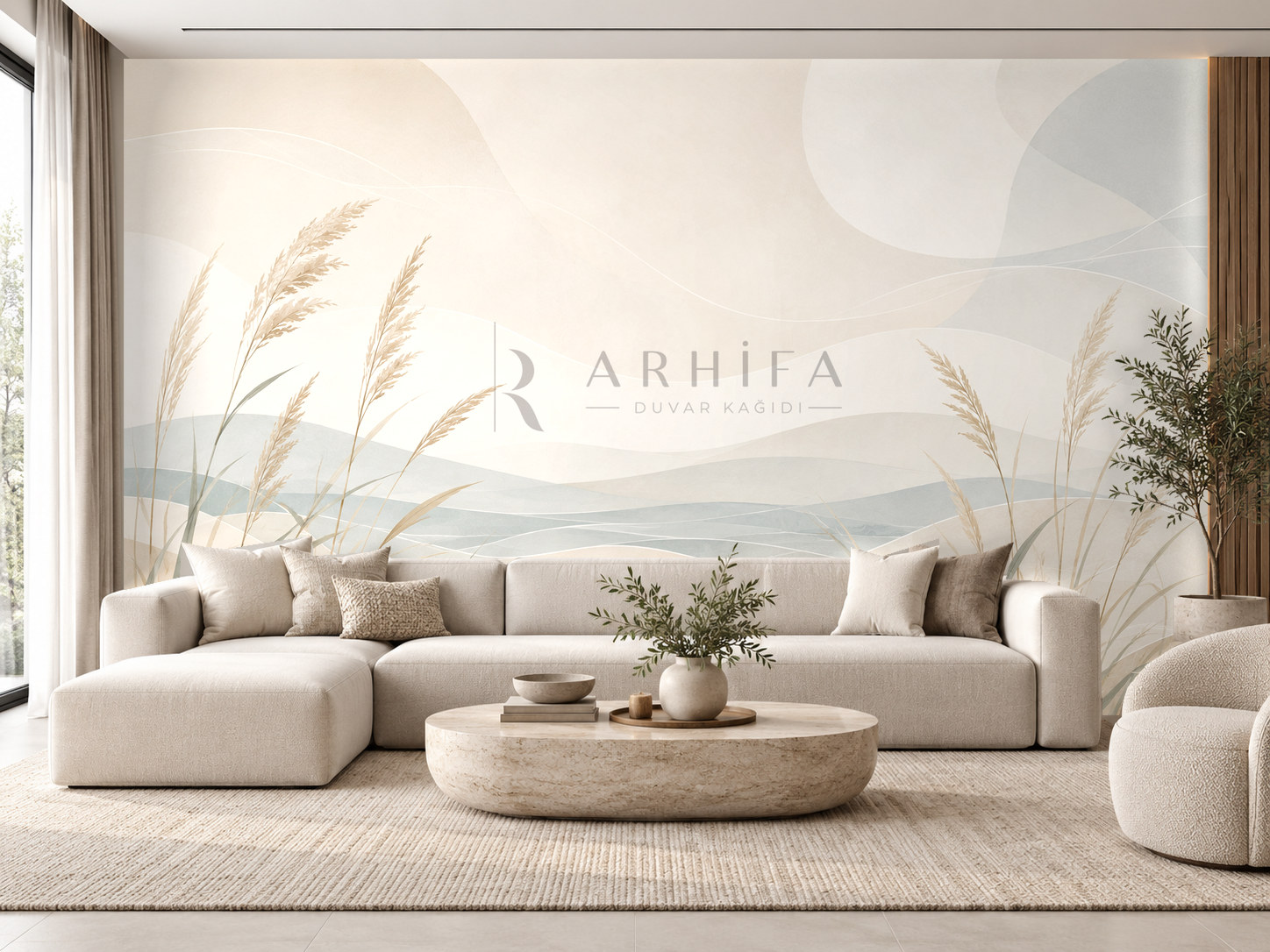 Coastal Grass (minimal sahil otları) Duvar Kağıdı (CC-004)