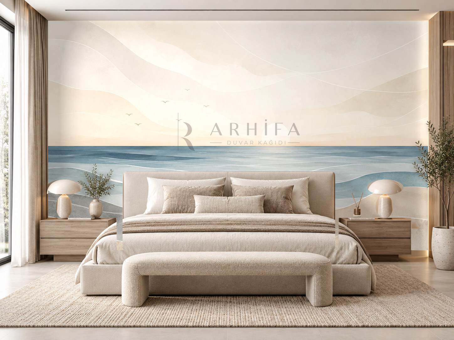 Sea Horizon (ufuk çizgisi ve deniz katmanları) Duvar Kağıdı (CC-005)