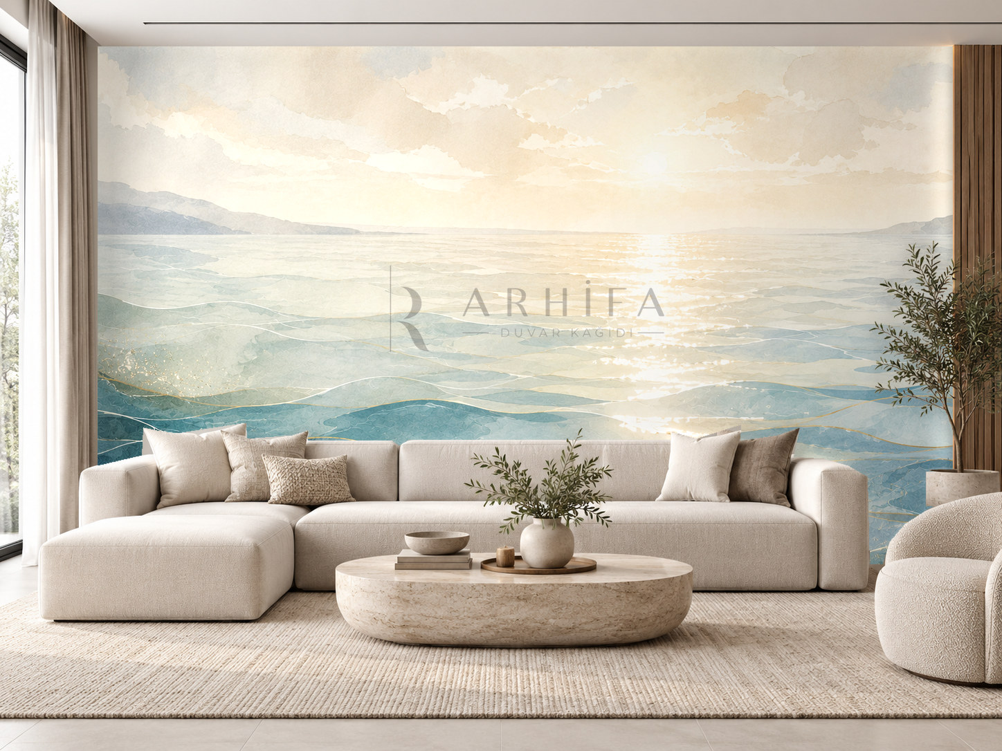 Ocean Light (güneş ışığının deniz üzerindeki yansıması) Duvar Kağıdı (CC-014) – görsel 1