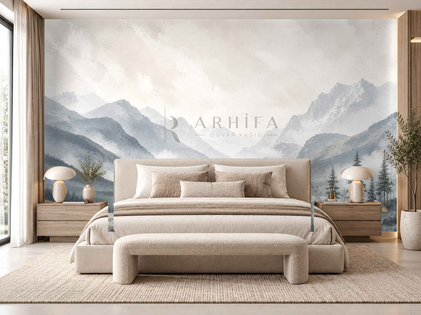 — Scandinavian Valley Duvar Kağıdı (NL-006) – görsel 1