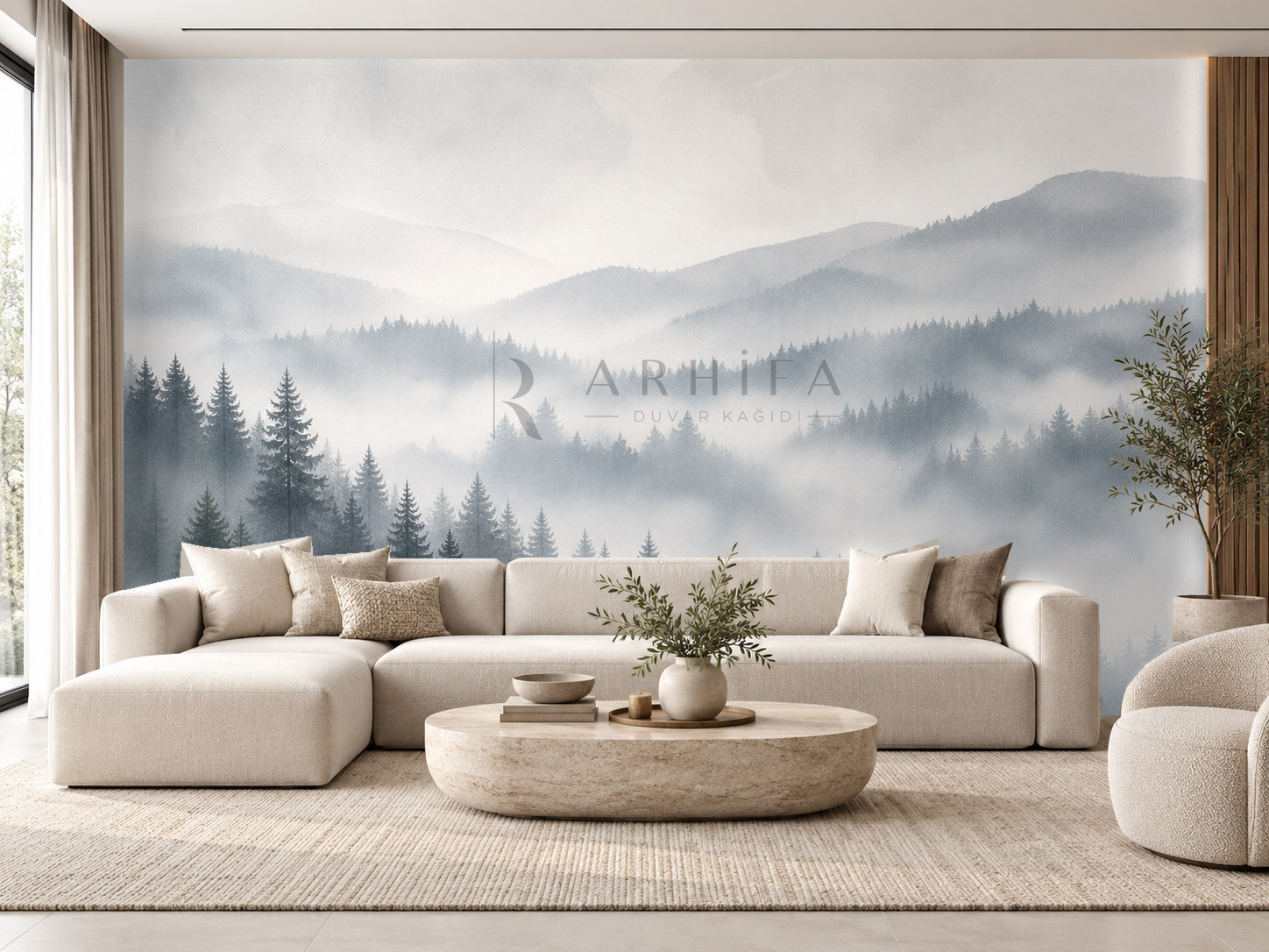 — Foggy Forest Duvar Kağıdı (NL-009) – görsel 1