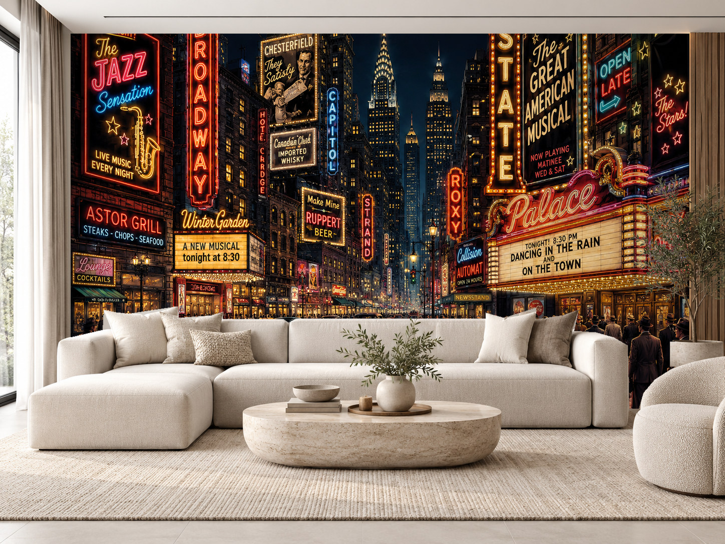 — Neon Broadway Duvar Kağıdı (VCN-001) – görsel 1