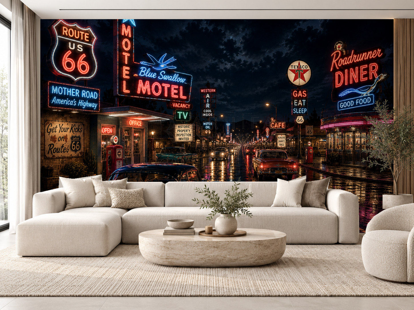 — Route 66 Nights Duvar Kağıdı (VCN-009) – görsel 1