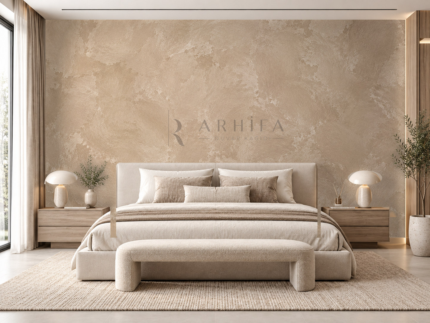 — Cappuccino Plaster Duvar Kağıdı (DPC-006) – görsel 1
