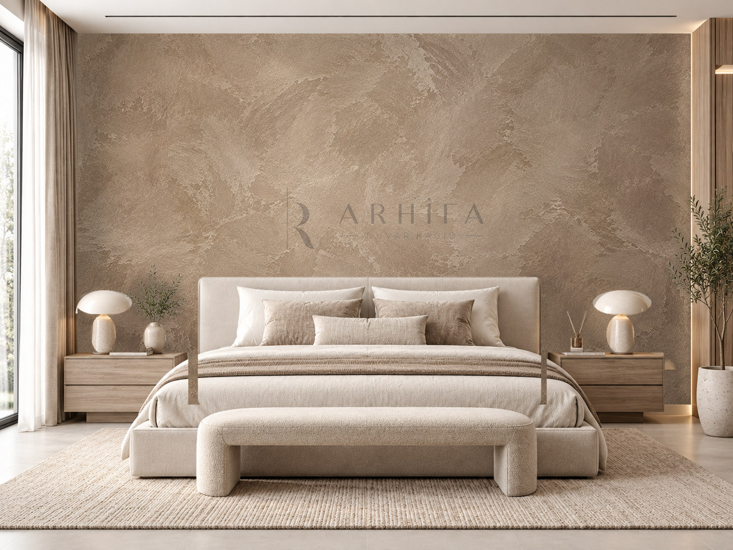 — Mocha Stucco Duvar Kağıdı (DPC-010) – görsel 1