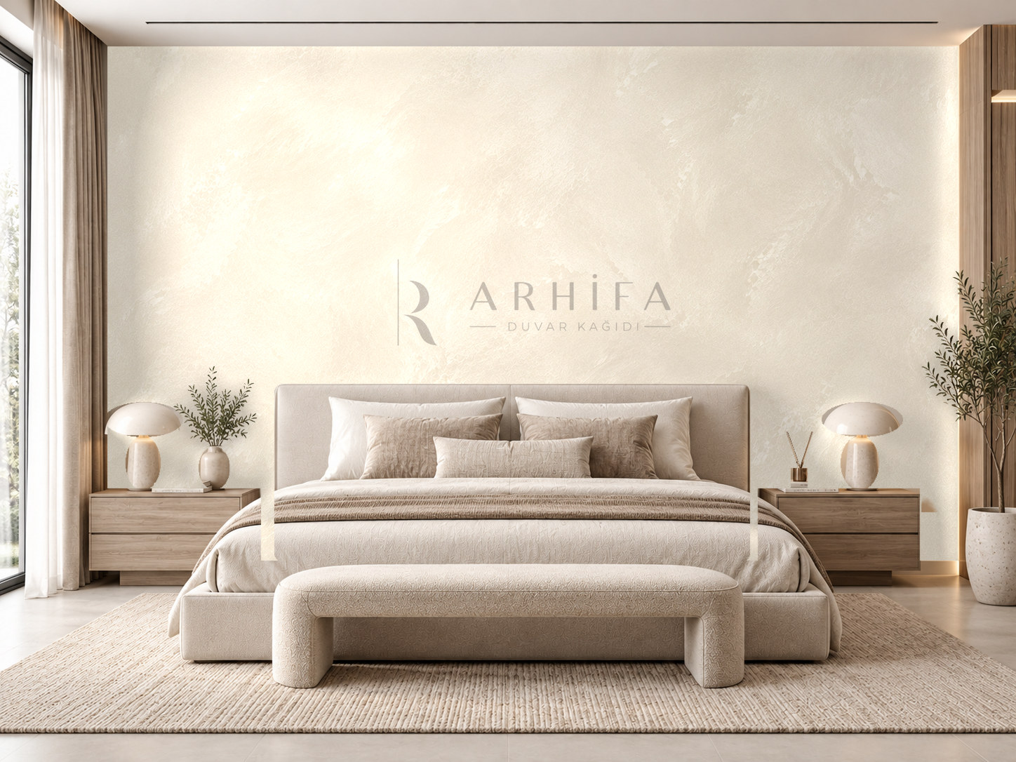 — Ivory Silk Duvar Kağıdı (SPC-001) – görsel 1