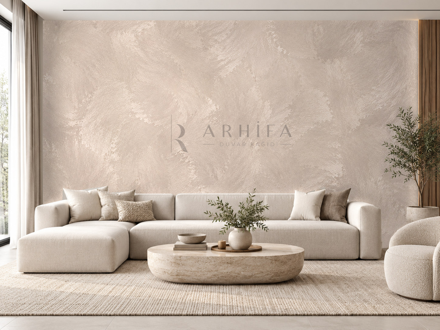— Dusty Beige Silk Duvar Kağıdı (SPC-006) – görsel 1