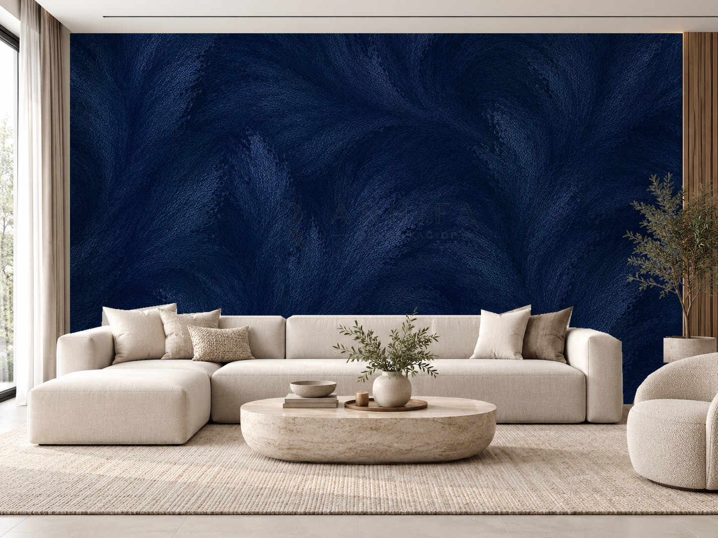 — Deep Navy Fiber Duvar Kağıdı (SPC-011) – görsel 1