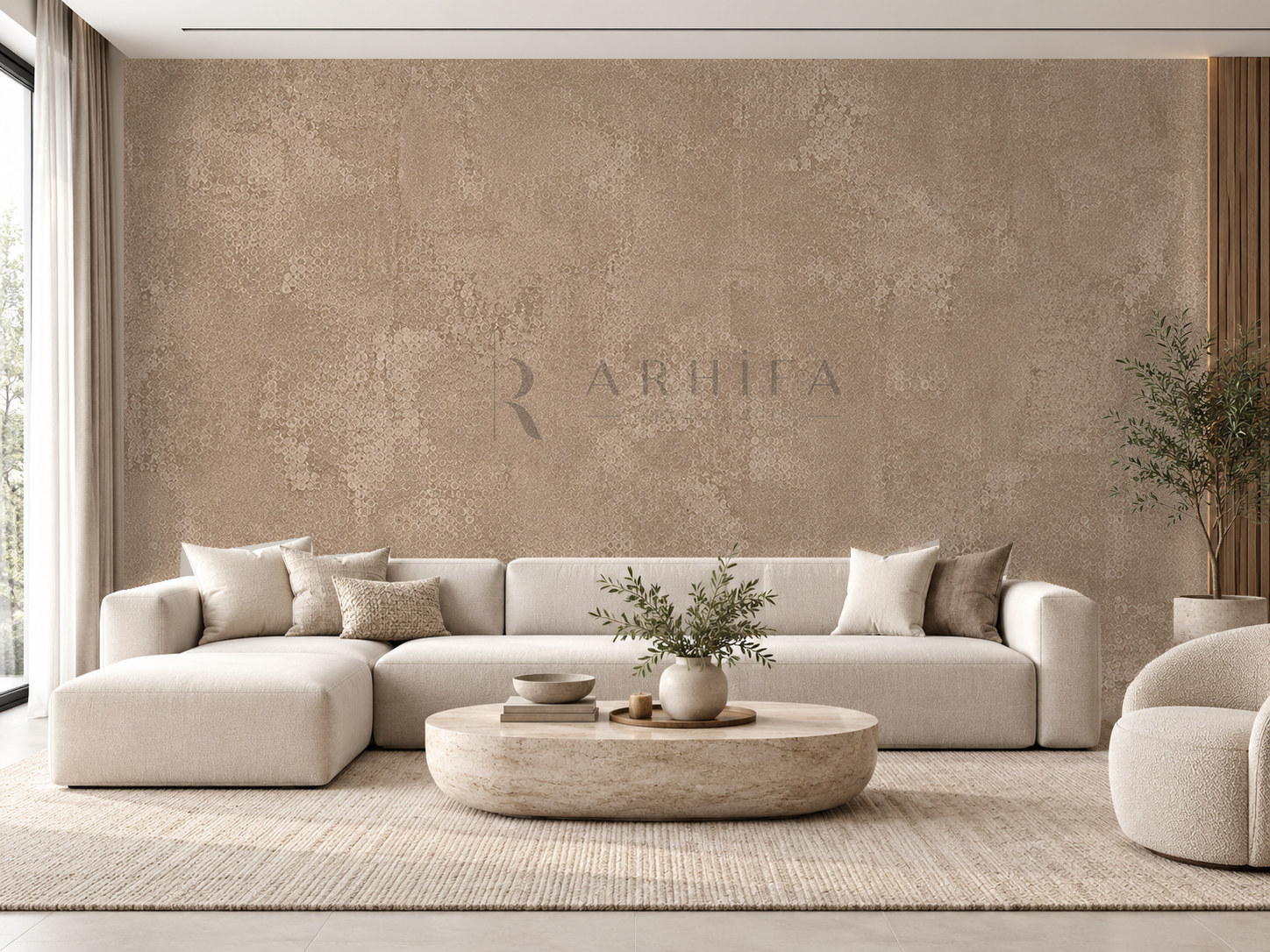 — Cappuccino Concrete Duvar Kağıdı (STX-004) – görsel 1