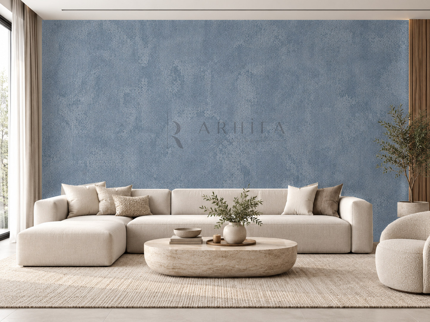 — Dusty Blue Stone Duvar Kağıdı (STX-006) – görsel 1