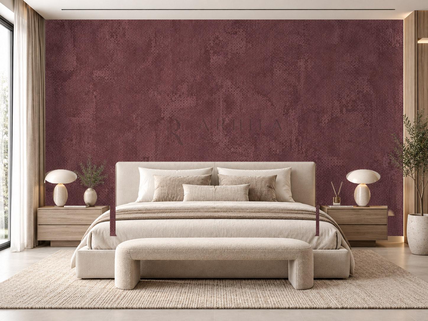 — Burgundy Mineral Duvar Kağıdı (STX-007) – görsel 1