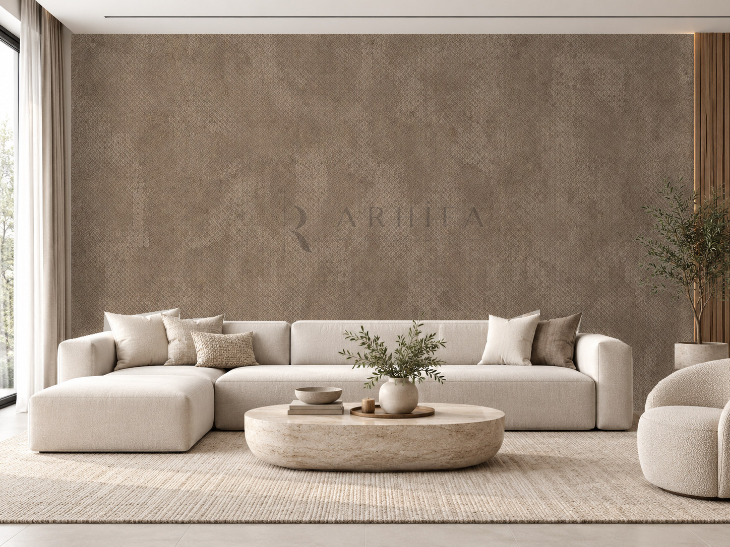 — Mocha Concrete Duvar Kağıdı (STX-014) – görsel 1