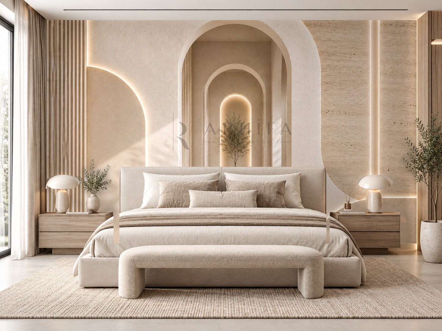 — Architectural Curve Duvar Kağıdı (SA-002) – görsel 1