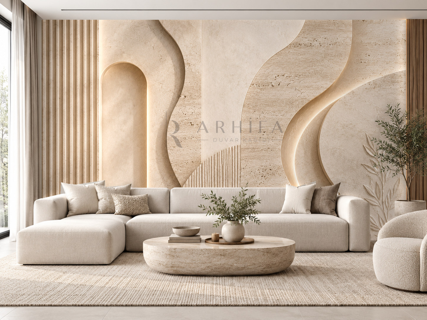— Sculpted Stone Duvar Kağıdı (SA-009) – görsel 1