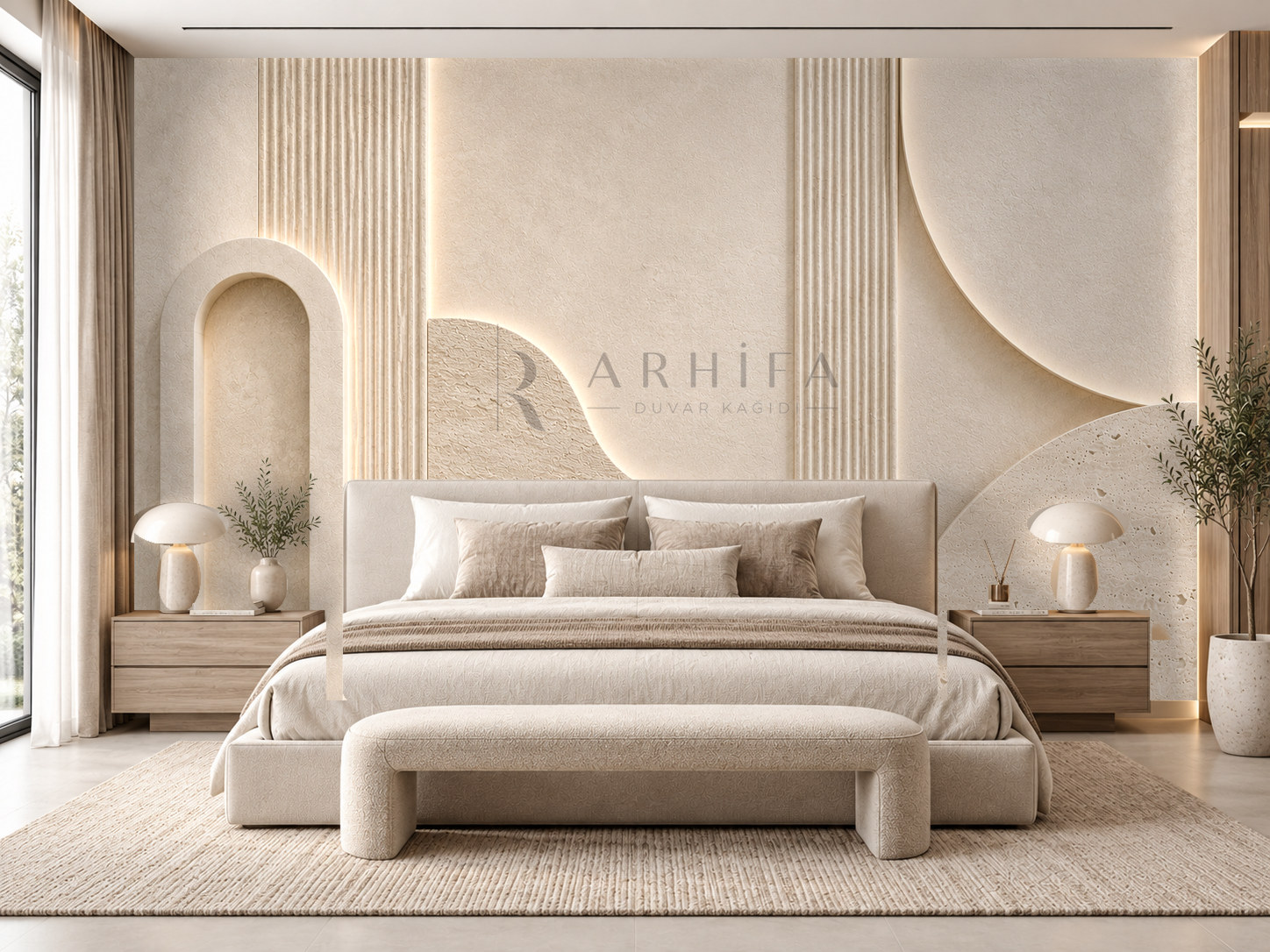— Ivory Texture Duvar Kağıdı (SL-006) – görsel 1